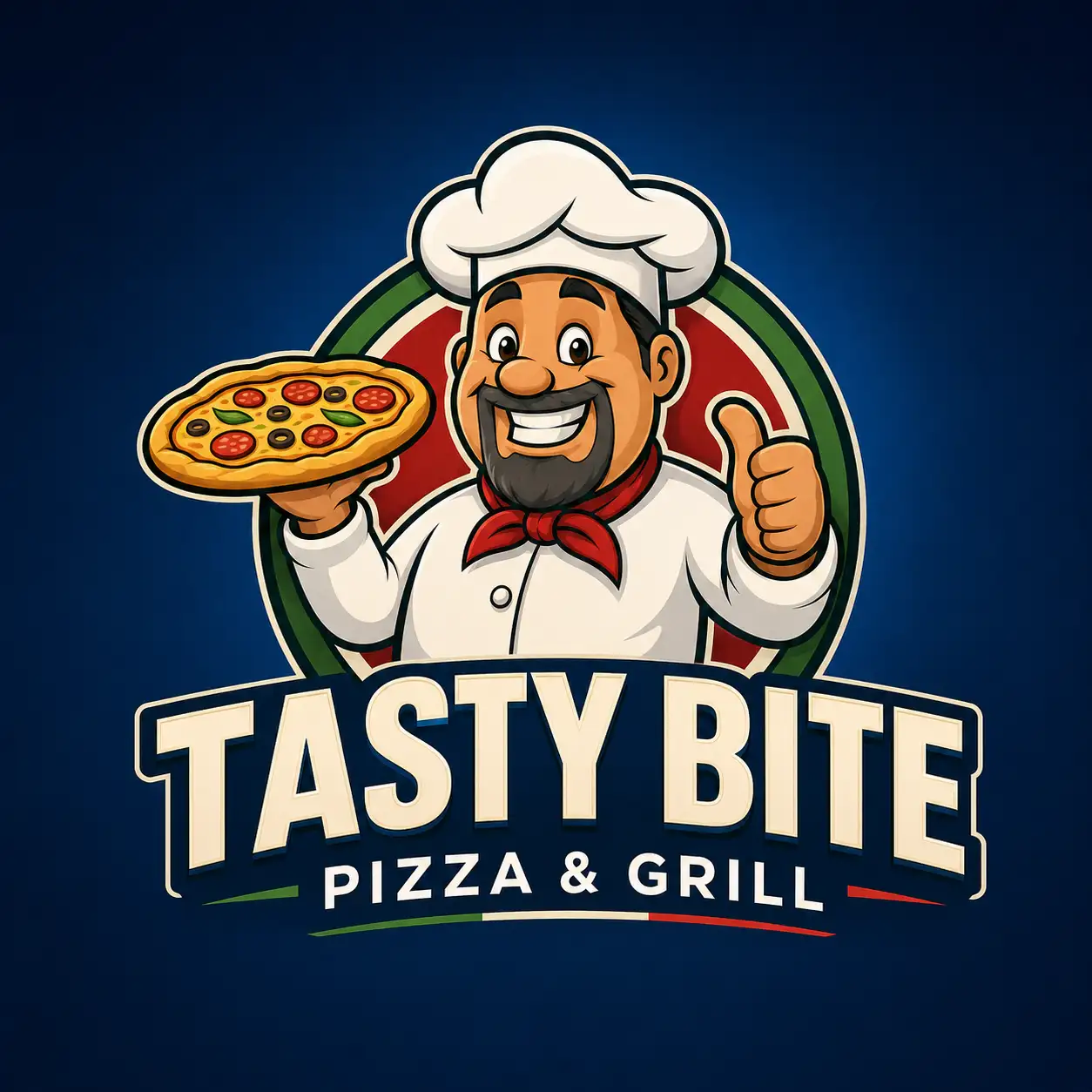Tasty bite pizza & grill logo